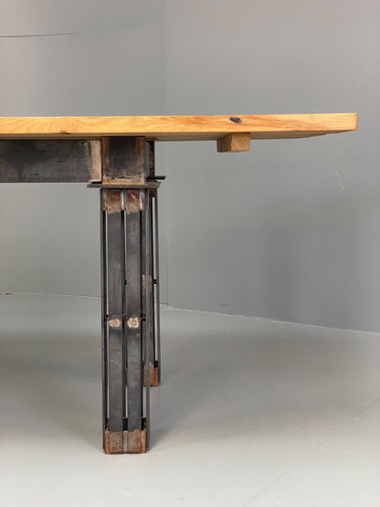 Handmade Dining Table Ash & Steel Frame Designed Tim Germain Slate EB12621