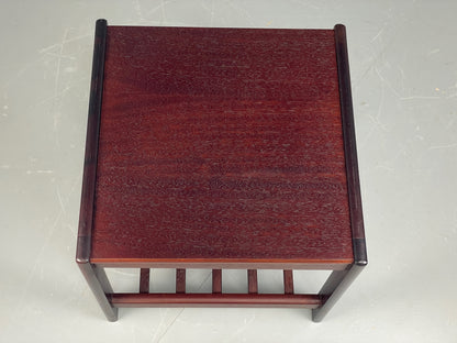 Vintage Danish Coffee Table Retro 1970s Darkwood With Magazine Rack EB12221