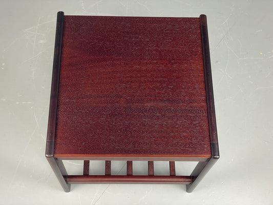 Vintage Danish Coffee Table Retro 1970s Darkwood With Magazine Rack EB12221