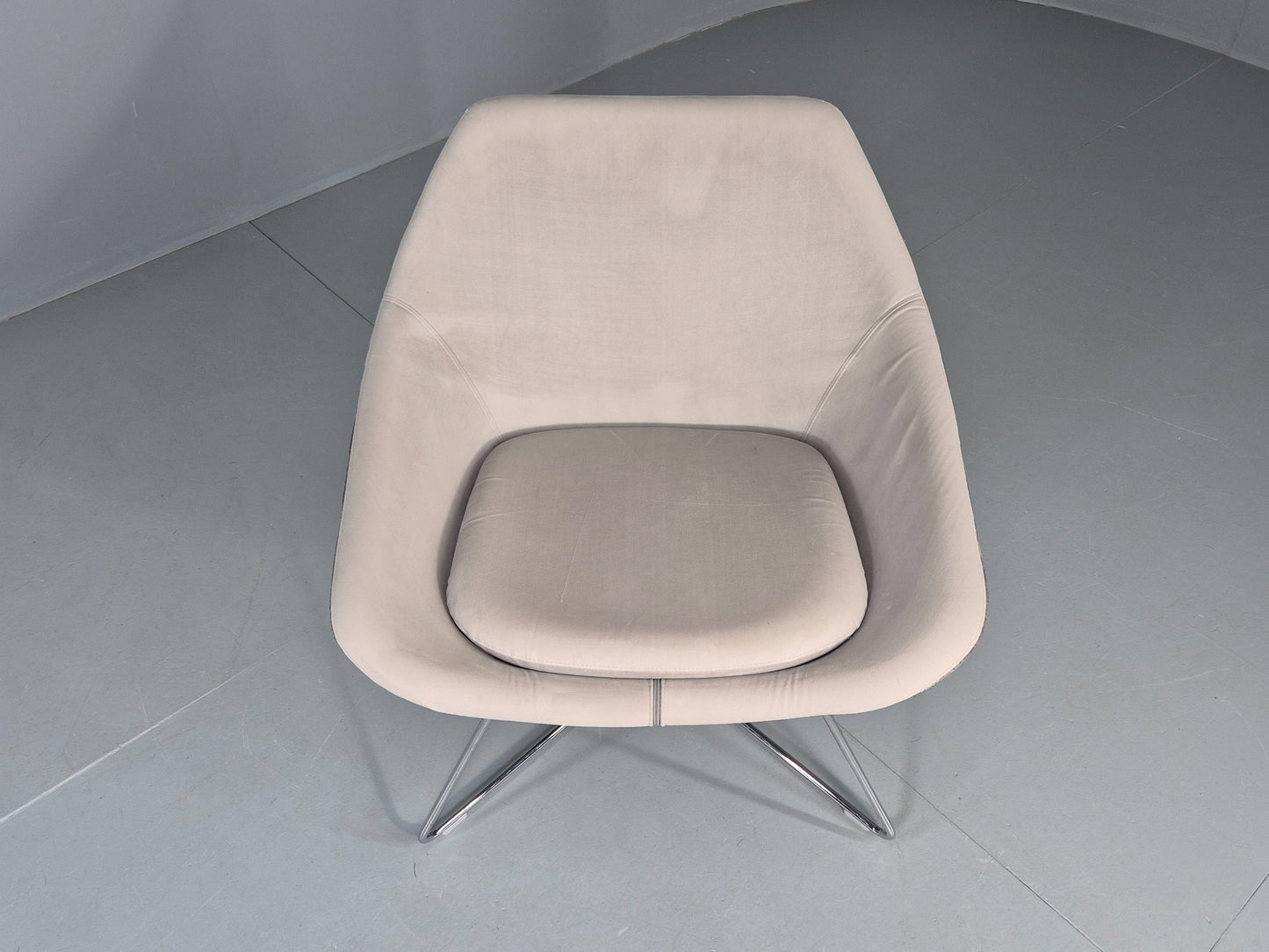 Vintage Retro Lounge Chair Allermuir A642 Two Tone Fabric Modern Design EB12805