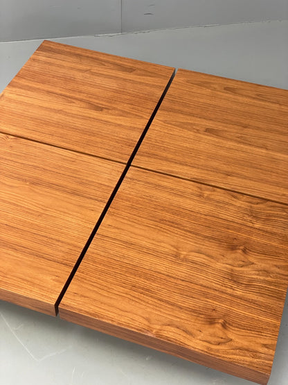 Square Coffee Table Walnut Modern Japanese Style With Storage EB12519