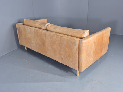 Vintage 2.5 Seater Sofa Danish Style Modern Design Tan Leather EB12482