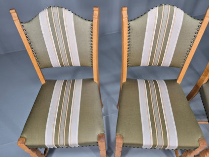 4 Vintage Henning Kjaernulf Dining Chairs Oak Frame 1970s Retro  EB12127