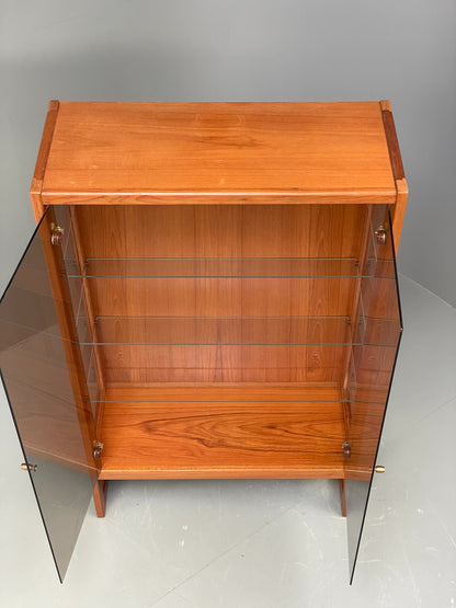 Vintage 1960s Shelving Unit Glazed Solid Teak Turnidge Of London EB12207