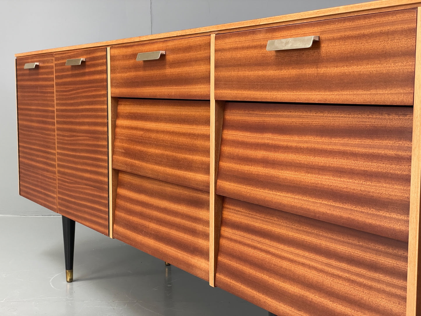 Vintage 1960s Teak Sideboard By Avalon Retro Mid Century Drawers Shelves EB12223
