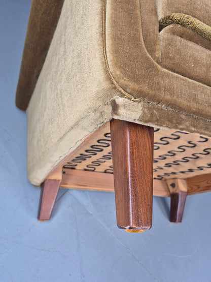 Vintage Mid Century Lounge Chair Danish Design 1960s Retro Low Back EB12682