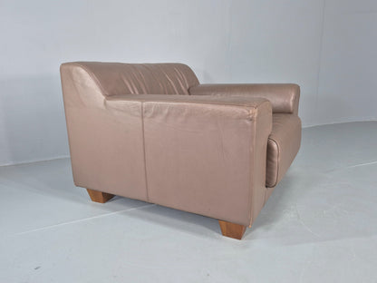 Modern Design Leather Armchair Taupe leather Upholstery Quality Build EB12479