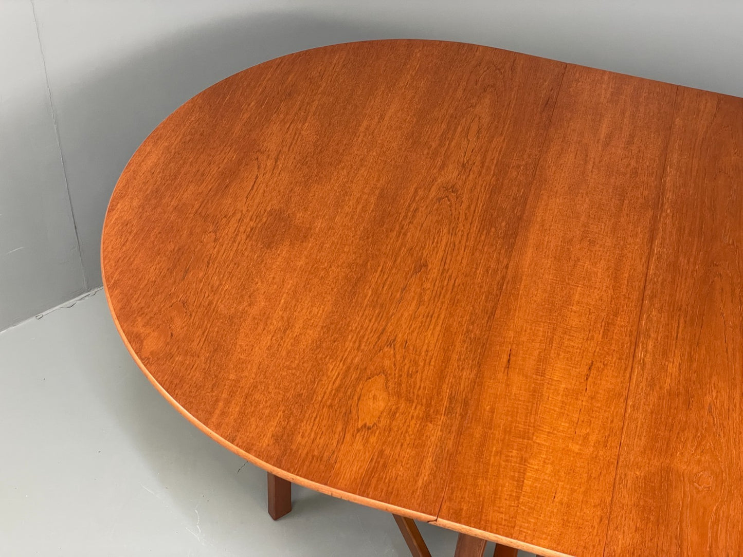 Vintage Teak Dropleaf Table By Jentique 1960s Oval Beech Retro EB11695 MWOO