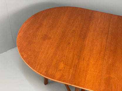 Vintage Teak Dropleaf Table By Jentique 1960s Oval Beech Retro EB11695 MWOO