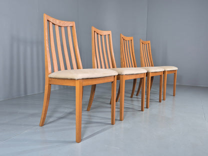 4 Vintage G Plan Dining Chairs High Spoke Back Ash Frame 1990s Retro EB12840