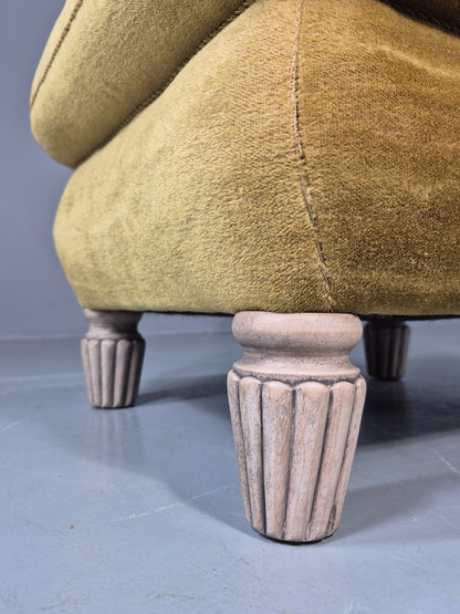 Vintage Danish Cocktail Chair 1930s Gold Velour on Fluted Legs  EB12680