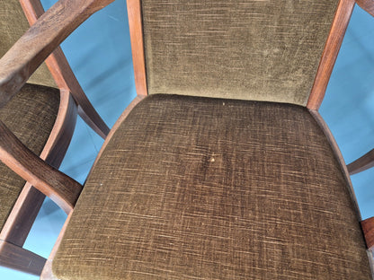 4 Vintage G Plan Dining Chairs Teak Frame Brown Dralon 70s Retro Fresco EB12185