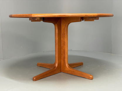 Vintage Teak Dining Table Circular Danish Retro Design 1970s EB12074
