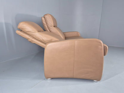 Vintage 3 Seater Leather Sofa Ergoline 1990s Retro Quality Modern Design EB11001