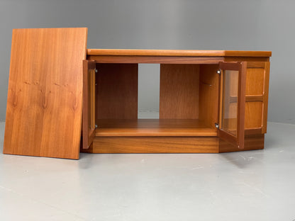 Vintage Teak Media Unit By Nathan Retro Squares HiFi TV Cabinet EB12938