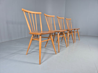4 Ercol 391 Dining Chairs in Blonde Wood 1960s Retro MCM EB12549
