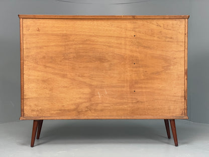 Vintage Glazed Bookcase Cabinet 1960s Mid Century Teak Shelving EB12629