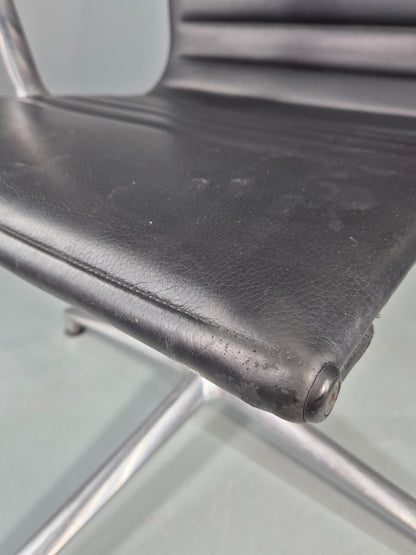 Vintage ICF Eames Style Office Chair Leather and Aluminium EB12240
