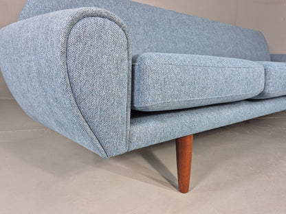 Vintage 4 Seater Sofa 1960s Danish Thams New Upholstery Teak Legs MCM  EB12788