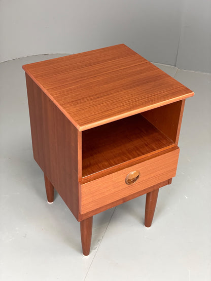 Vintage Teak Bedside Cabinet By Shreiber Mid Century Drawer Retro 1960s EB13166