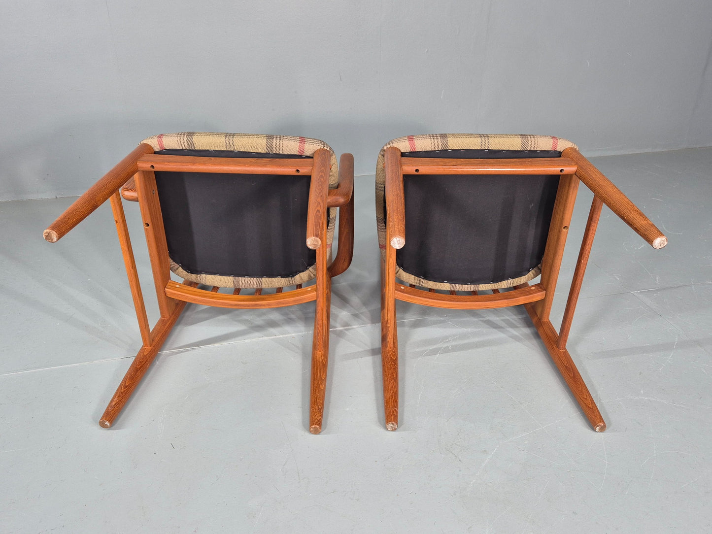 10 Vintage Mid Century Dining Chairs Teak Frame Benny Linden Design 70s EB12165