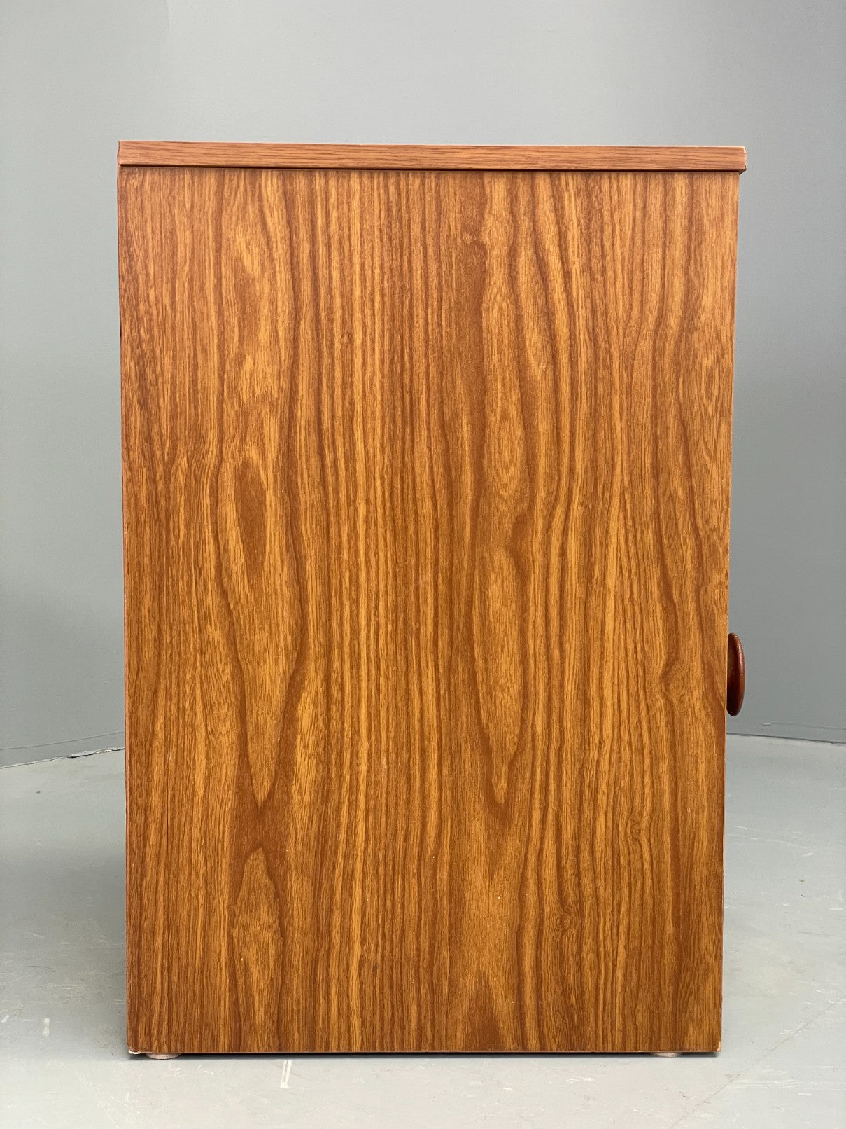 Vintage 1970s Bedside Cabinet Mid Century Style Wood Effect Teak Handle EB12504