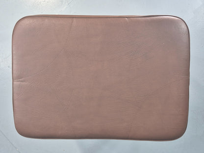 Vintage Danish Mid Century Footstool Brown Vinyl Beech Legs Retro 1960s EB12090