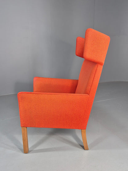 Vintage Mid Century Red Wingback Armchair Danish Design 1960s Retro EB12120
