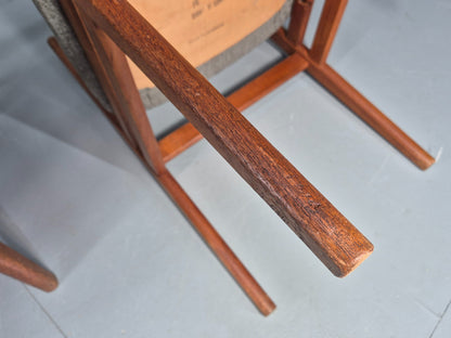 4 Vintage Danish Dining Chairs Teak Frames New Upholstery Boltinge 1970s EB12263
