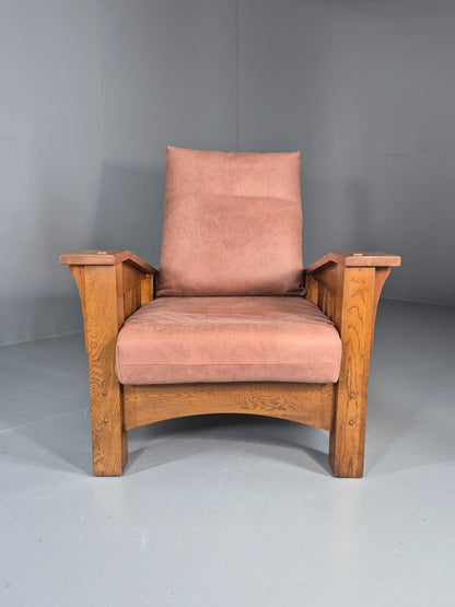 Vintage Stickley  Mission Chair Leather Upholstery Arts and Crafts Oak EB12483