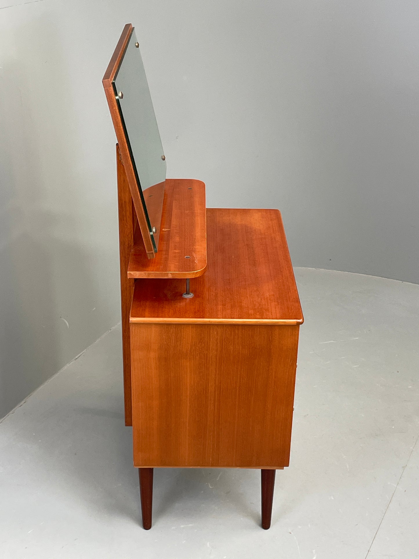 Vintage 1970s Bedside Cabinet Chest Of Drawers Cherry Mirror Retro EB12302