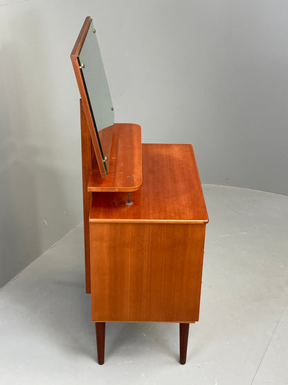 Vintage 1970s Bedside Cabinet Chest Of Drawers Cherry Mirror Retro EB12302