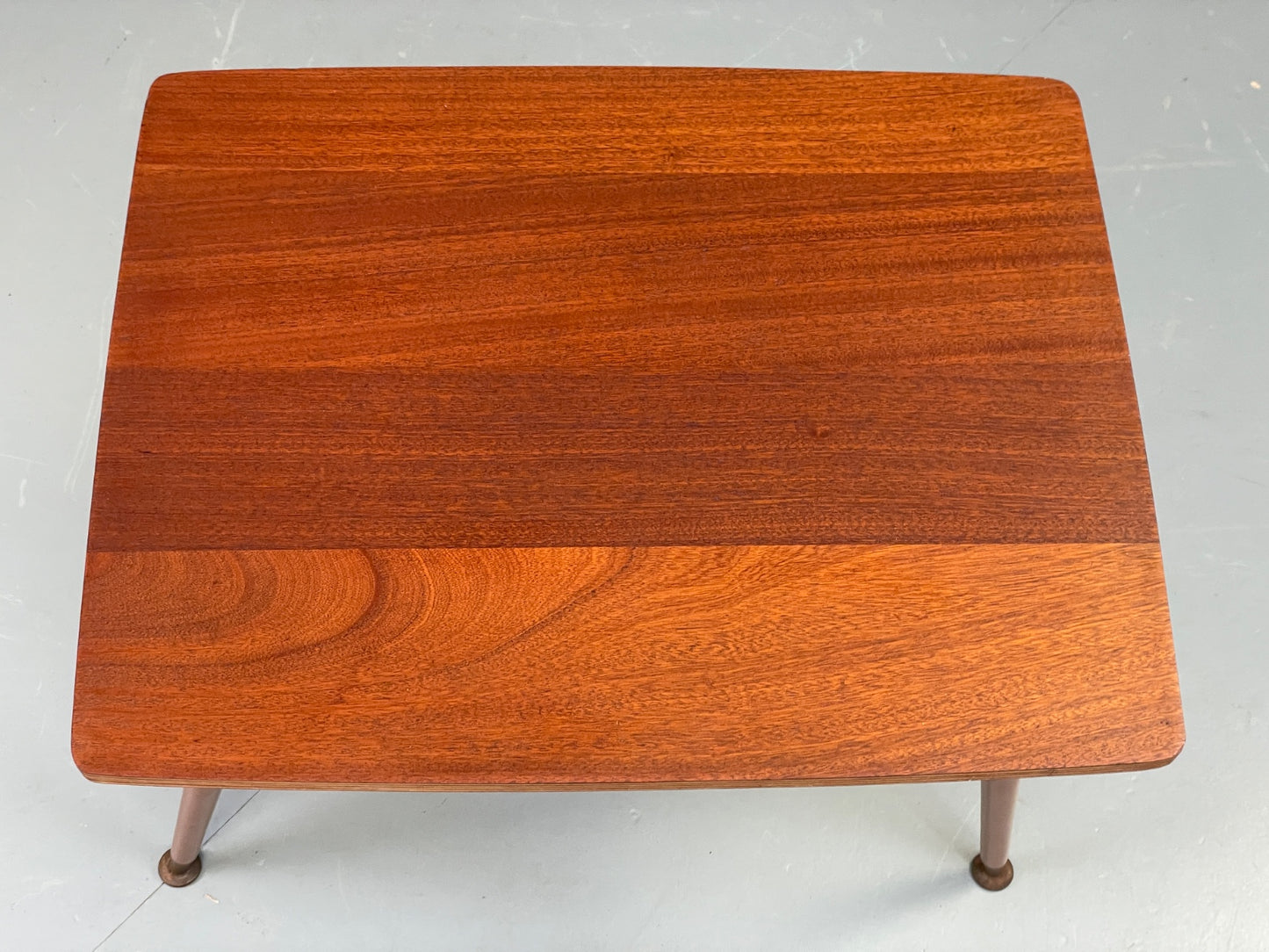 Vintage 1960s Side Table Spindle Legs Mahogany Ply Top Mid Century EB11880
