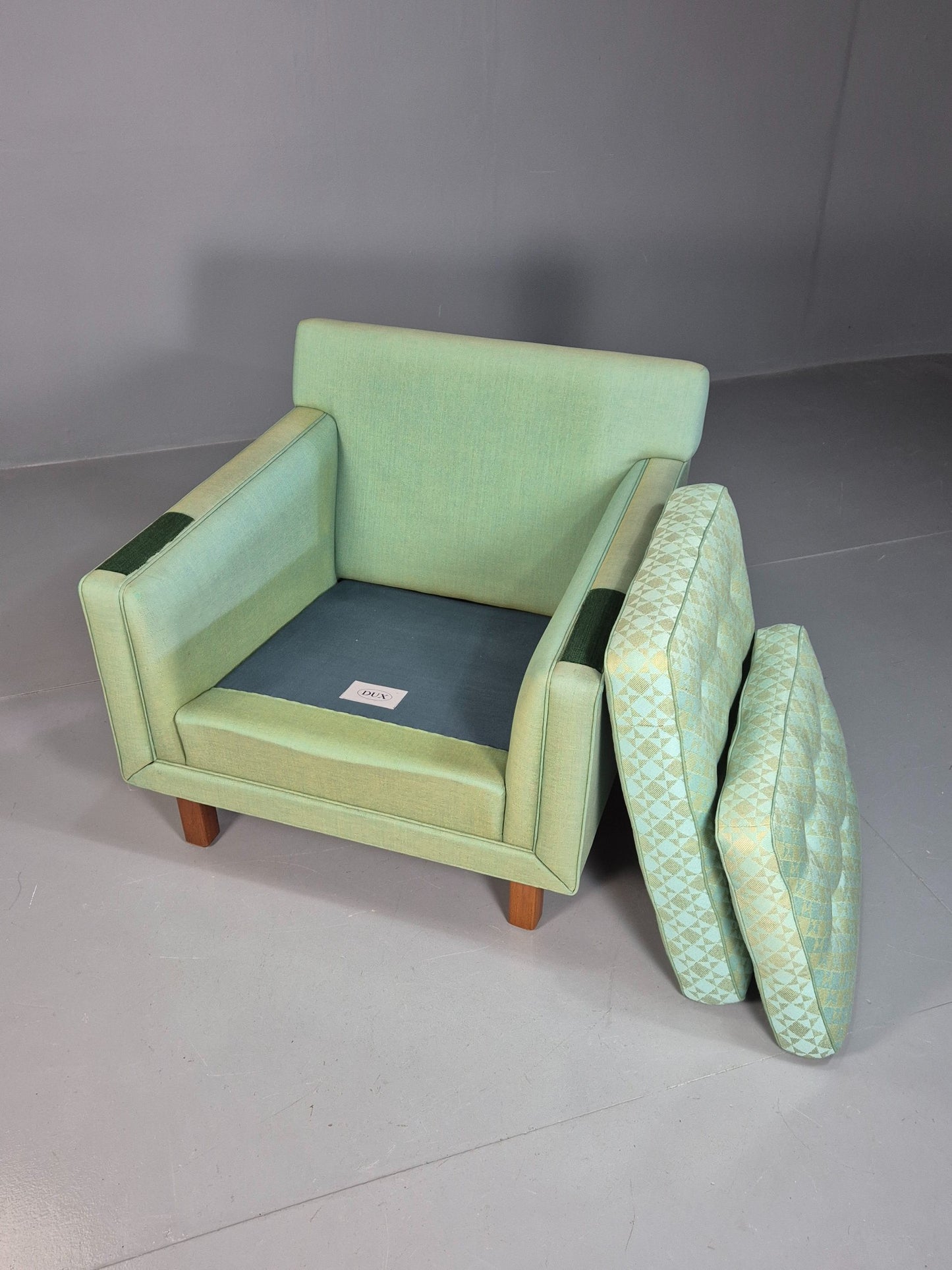 Vintage Mid Century Lounge Chair 1960s SwedishDux Green Retro EB07716