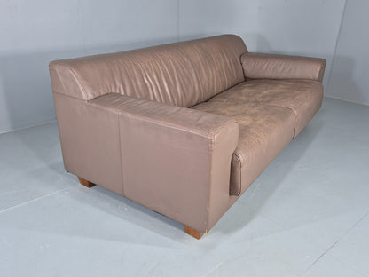 Vintage 2.5 Seater Sofa Taupe Leather Modern Design De Sede Style EB12477