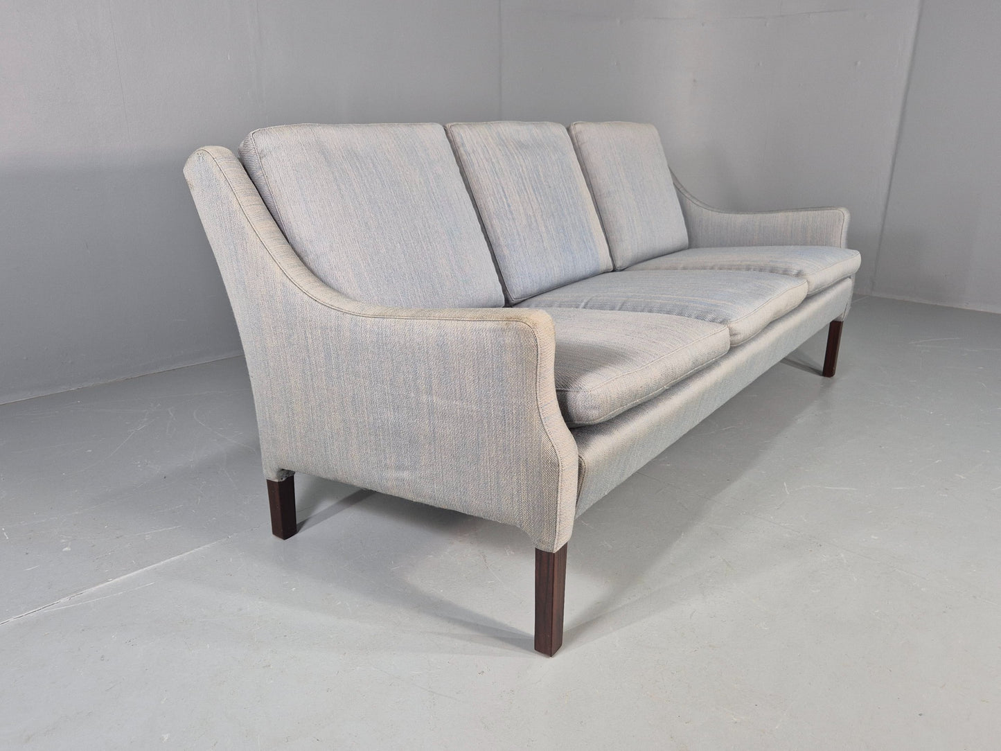 Vintage Danish 3 seater Sofa by Arne Wahl Iversen Original Cotton Retro Eb12563