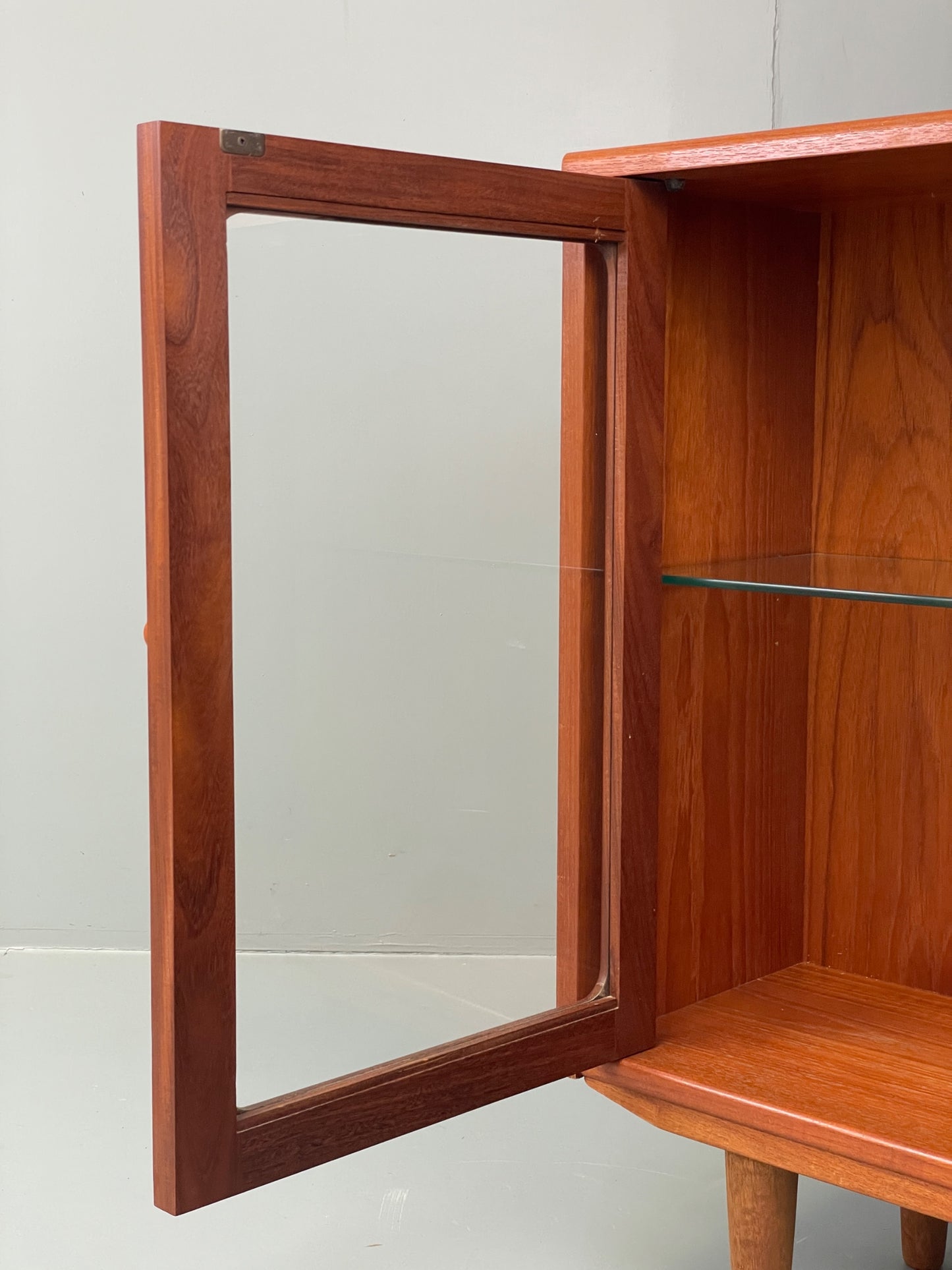Vintage G Plan Bookcase Teak 1970s Glazed Doors Shelving Mid Century EB12901
