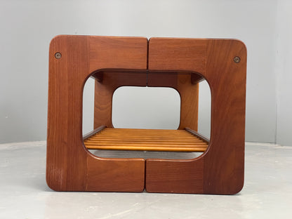 Vintage Danish Coffee Table Teak & Glass Retro 1970s Mid Century EB12304