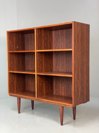 Vintage Danish 1970s Bookcase Mid Century Shelving Retro Darkwood EB12068
