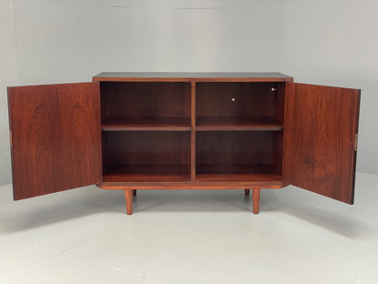 Vintage 1960s Sideboard Cabinet Danish Mid Century Darkwood Shelving EB12923
