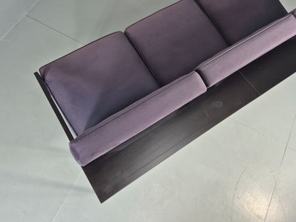 Vintage 3 Seater Sofa Modern Design Orange Box Lossit Purple Velvet EB12800