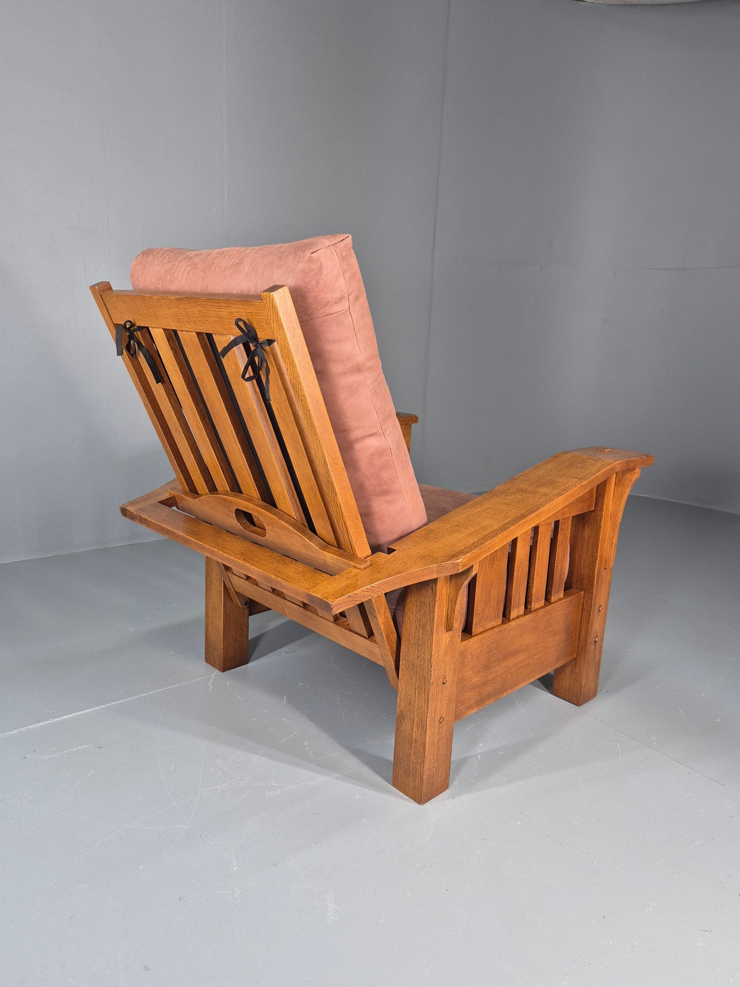 Vintage Stickley  Mission Chair Leather Upholstery Arts and Crafts Oak EB12483