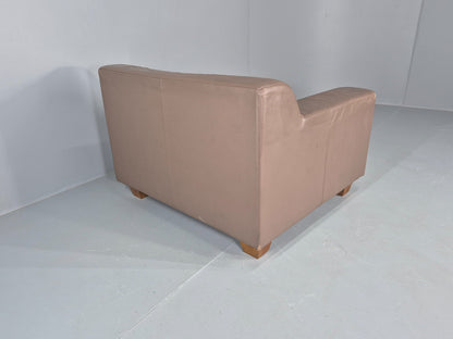Modern Design Leather Armchair Taupe leather Upholstery Quality Build EB12479