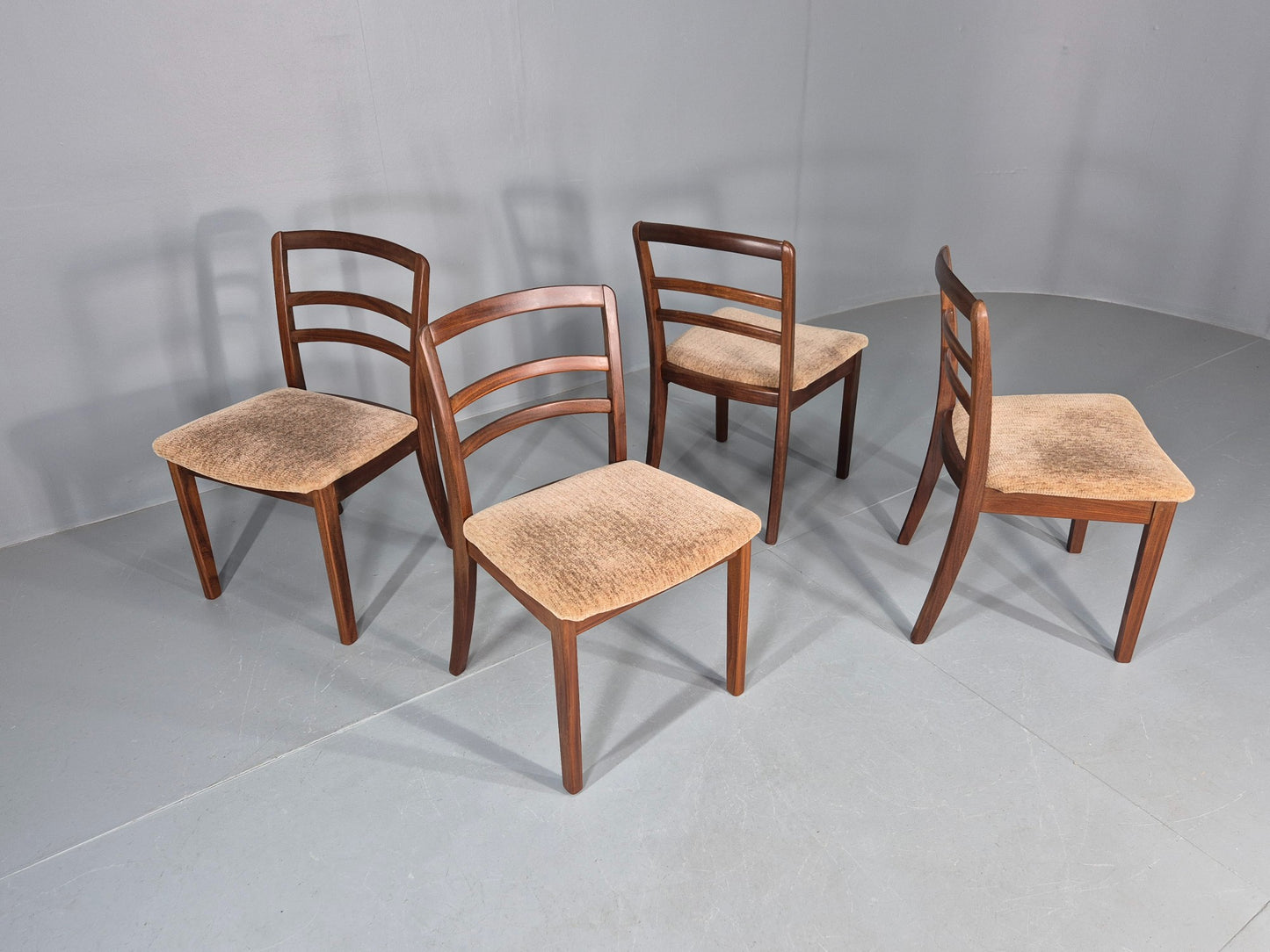 4 Vintage G Plan Dining Chairs Teak Frames Retro 1970s Original EB12175