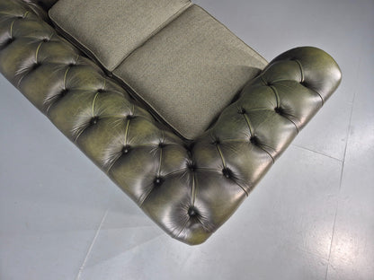 Vintage 2 Seater Sofa Green Chesterfield New Cushions Classic  EB11937