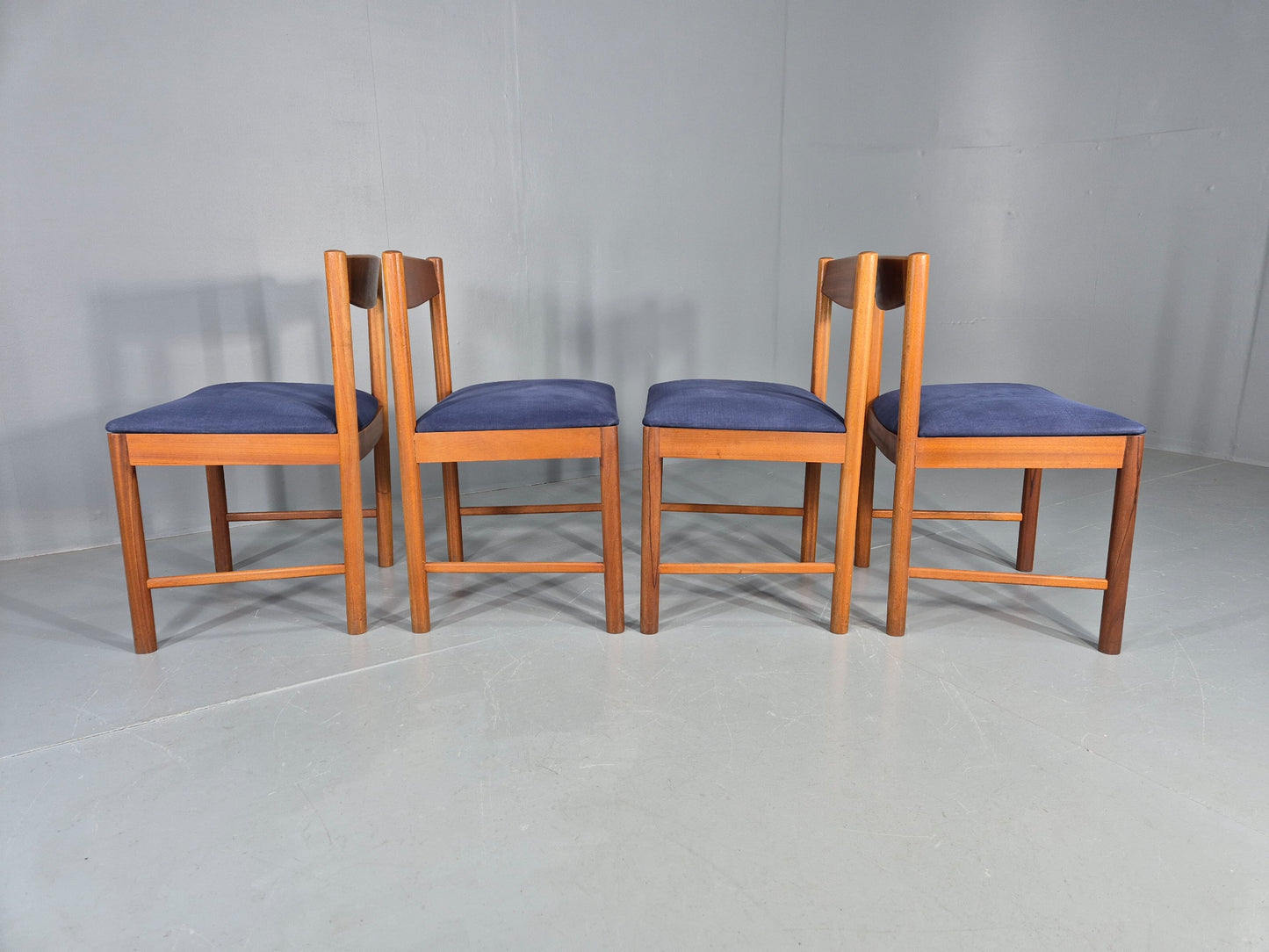 4 Mid Century Dining Chairs Teak Frame McIntosh 1970s Retro EB12161