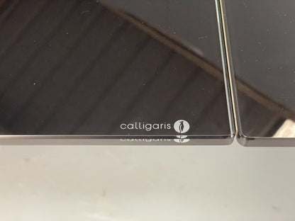 Calligaris Glass Dining Table Modern Italian Extending Steel 'Airport' EB12497