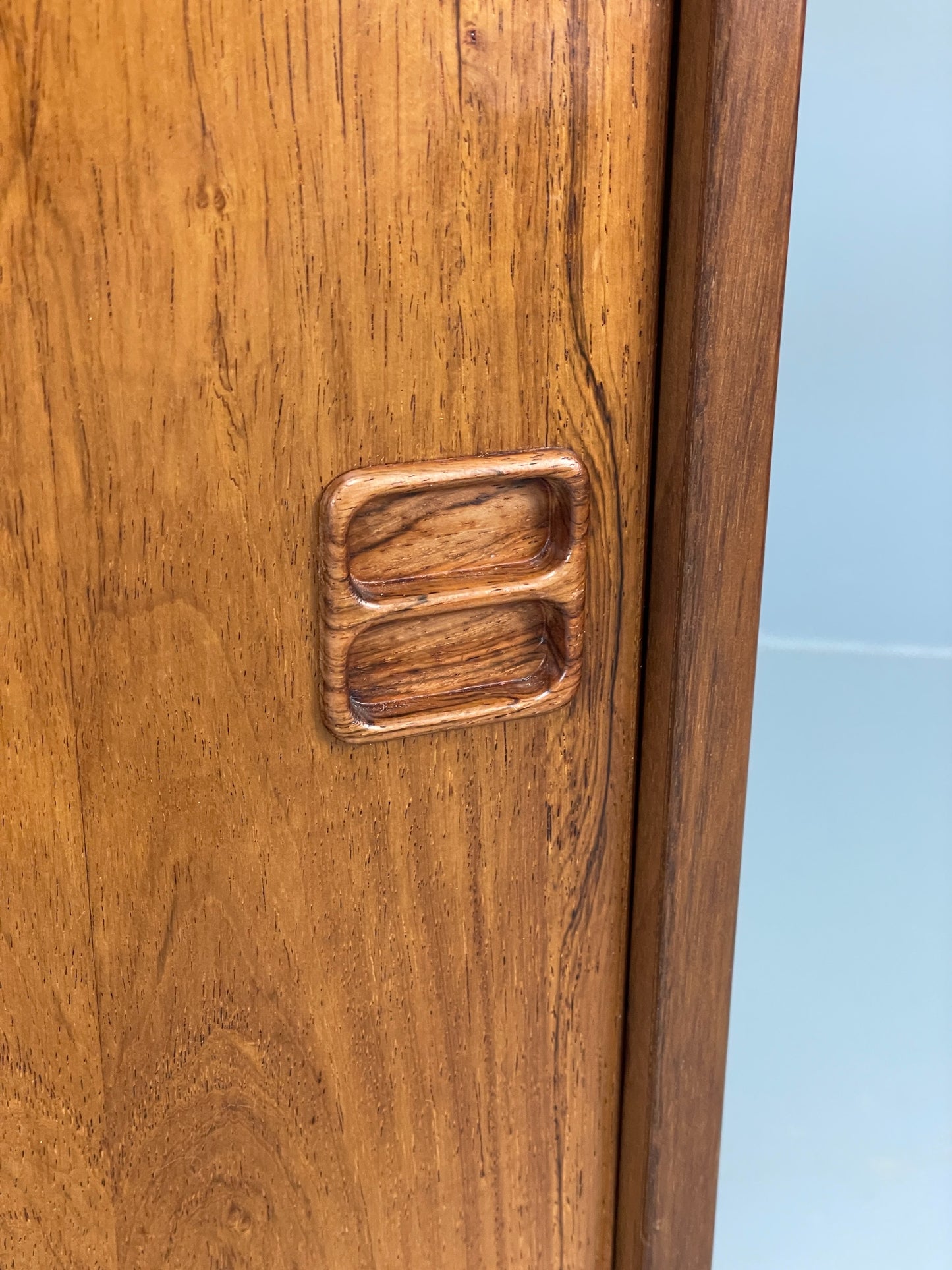 Vintage Danish 1960s Bookcase Cabinet Darkwood Sliding Mid Century Retro EB11992