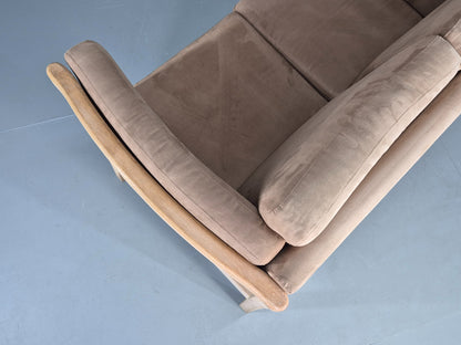 Vintage 2 seater Sofa 1980s Danish Beech Ends Retro Mid Century Modern Eb12561