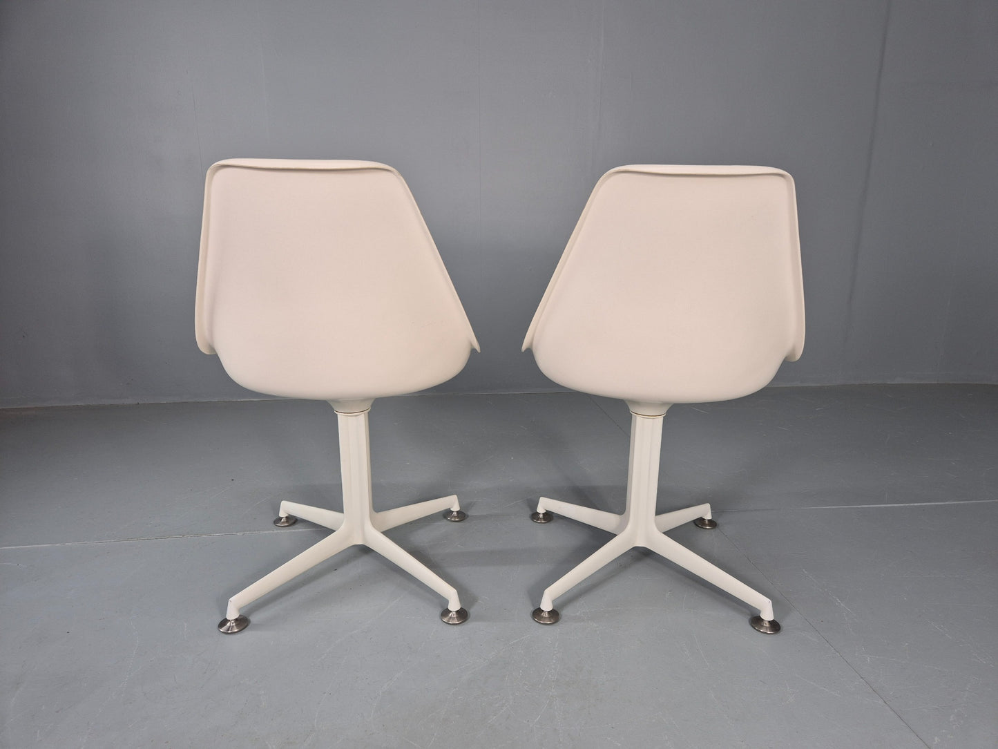 8 Maurice Burke Arkana 1960s Dining Chairs Plastic Alloy Swivel Retro EB11945